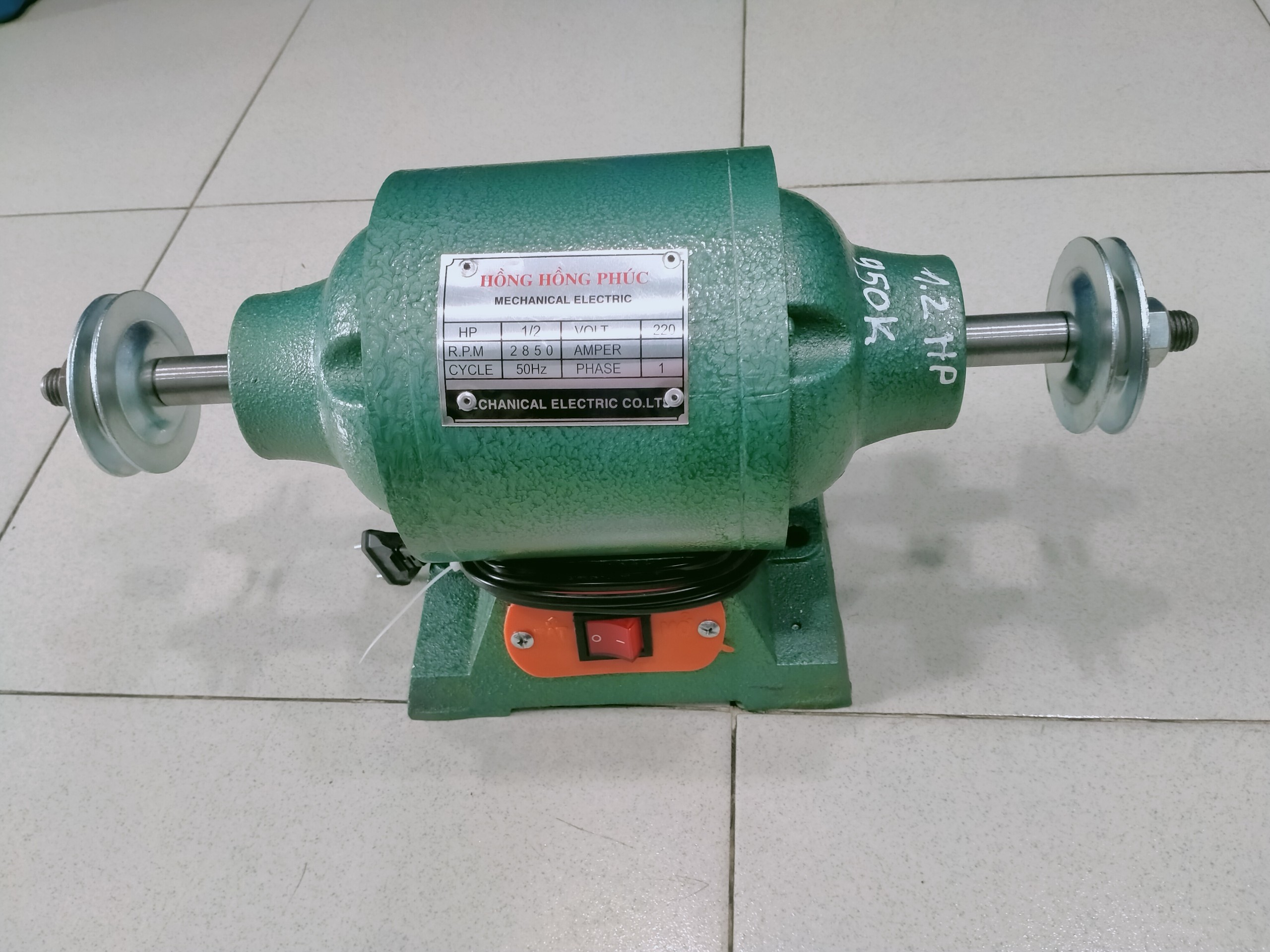 Máy mài 2 đầu 1/2hp hàng việt nam, dây đồng 100%