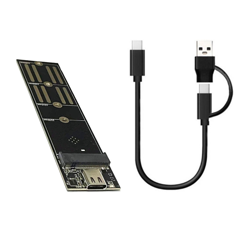 Portable riser card usb3.1 to m.2 nvme ssd riser card pcie protocol type c 10gbps caseless