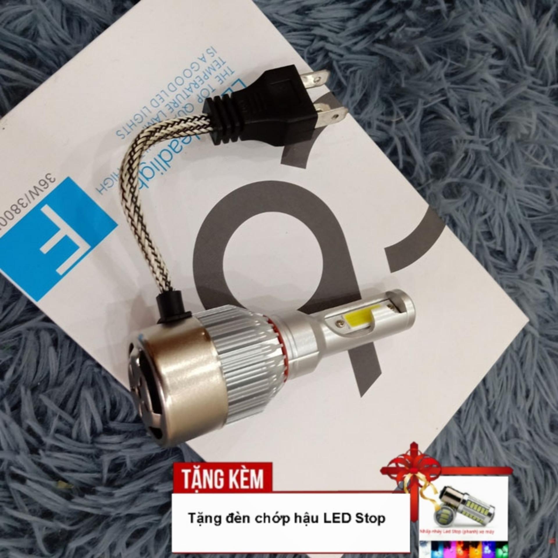 [GIÁ 1 BÓNG] Vua bóng đêm với bộ đèn C6 2 tim chân H4 có đế và quạt tản nhiệt chân H4 có đế và quạt tản nhiệt dành cho cả ô tô và xe máy OX271-TẶNG KÈM CHẾC ĐÈN CHỚP HẬU LED STOP