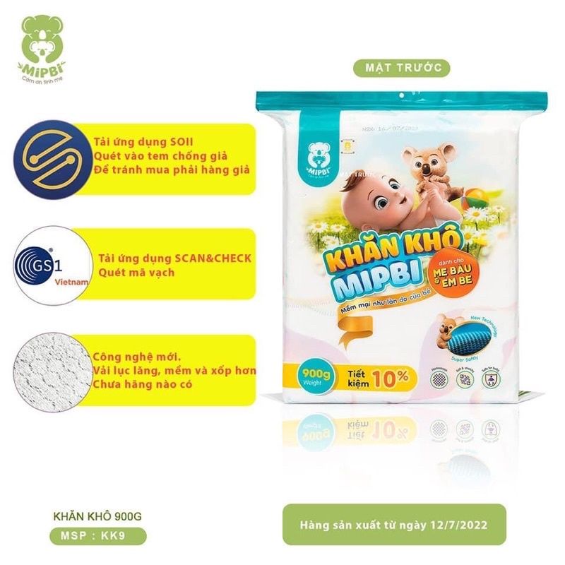 Khăn khô đa năng Mipbi 900g