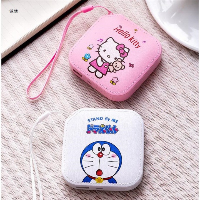 [KÈM DÂY] Sạc Dự Phòng hình Hello Kitty - Doremon (Có Dây Đeo) Dễ Thương