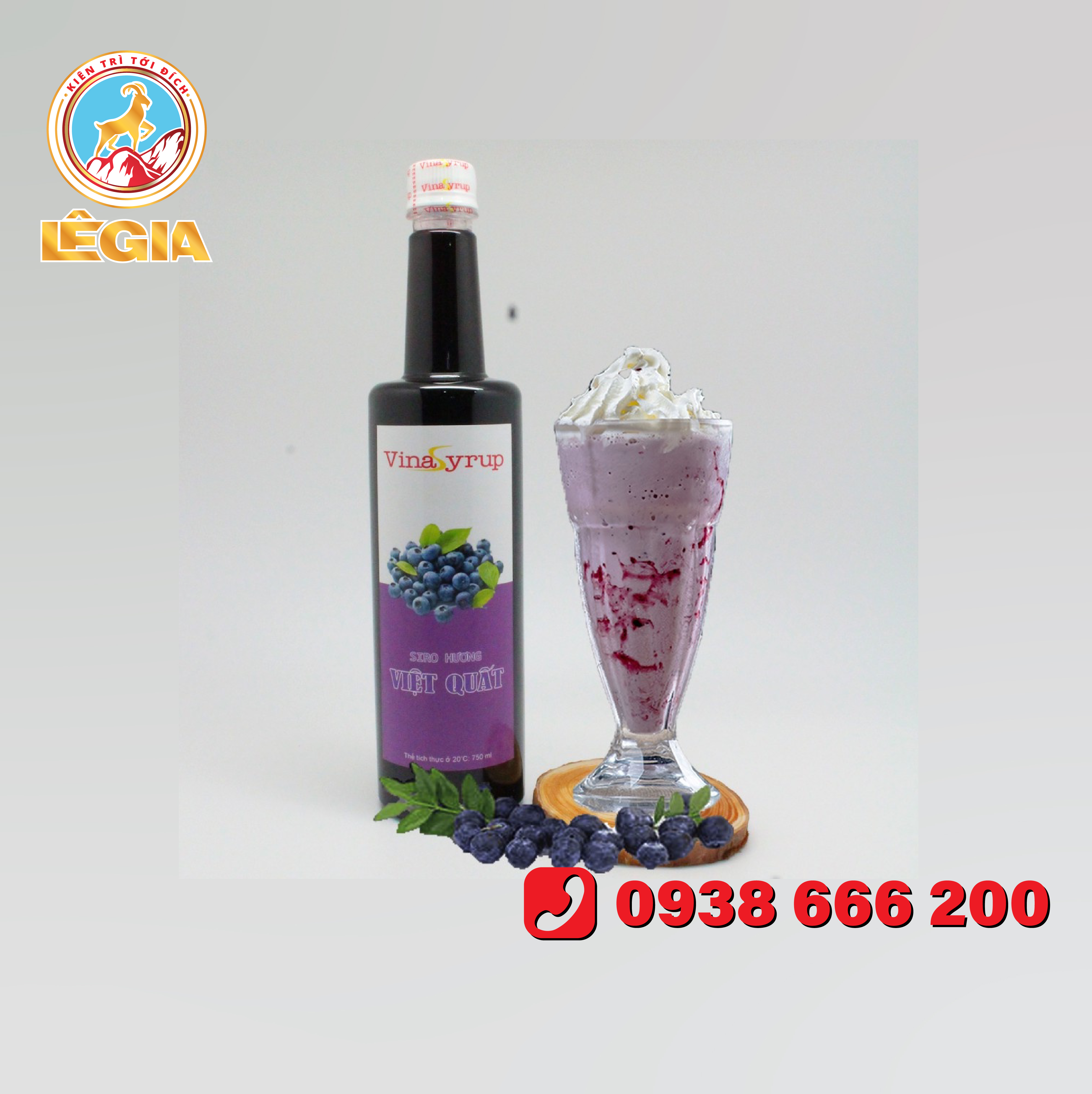 SIRO VINA VIỆT QUẤT 750ML ( VINA BLUEBERRY SYRUP )