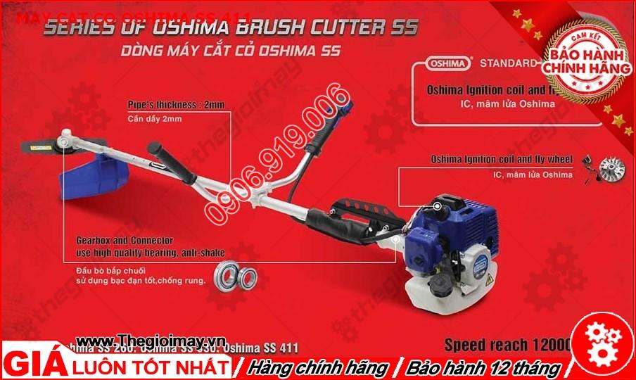 [HCM]Máy cắt cỏ Oshima SS 411 cần xoay