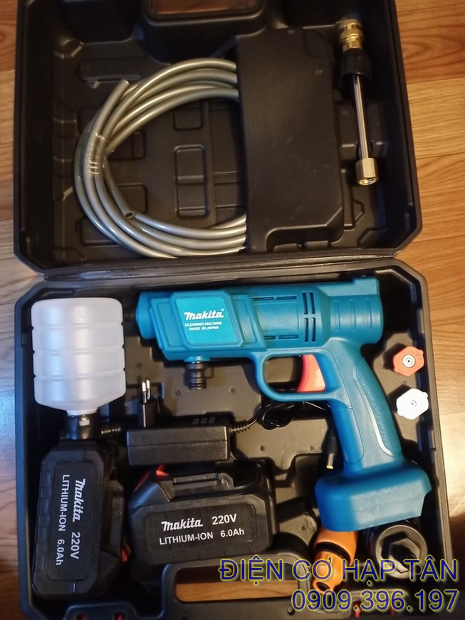 Máy rửa xe pin makita 220v - máy rửa xe gia đình - máy xịt tưới hoa , phun thuốc , rửa sân