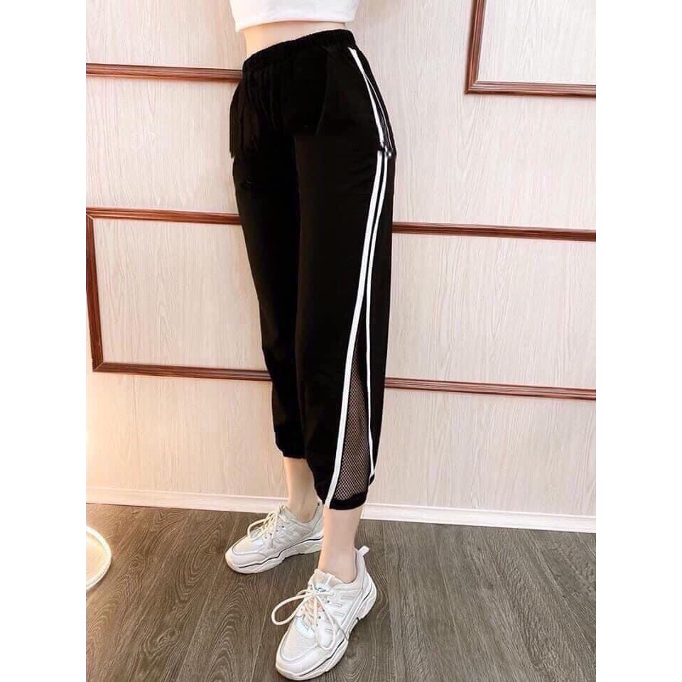 quần baggy đũi sọc phối lưới hót hít