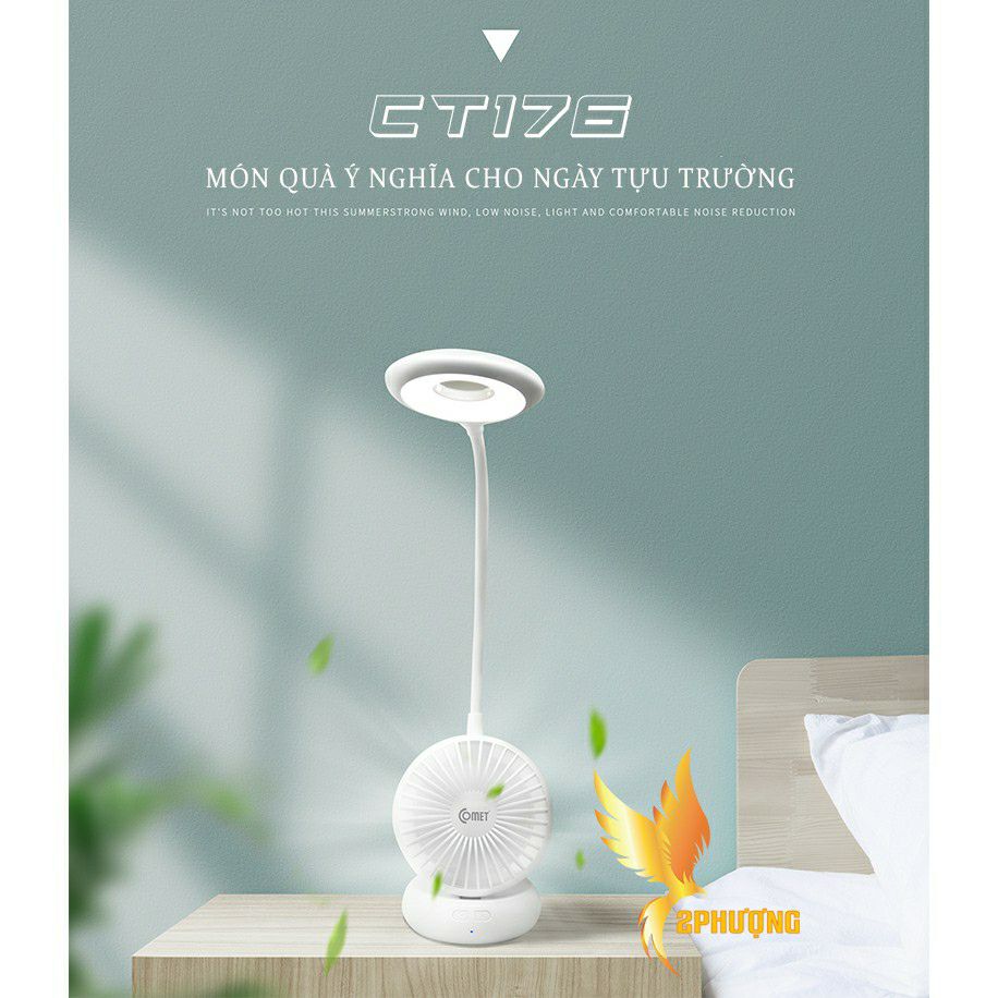 ĐÈN BÀN KIÊM QUẠT SẠC CAO CẤP COMET CT176