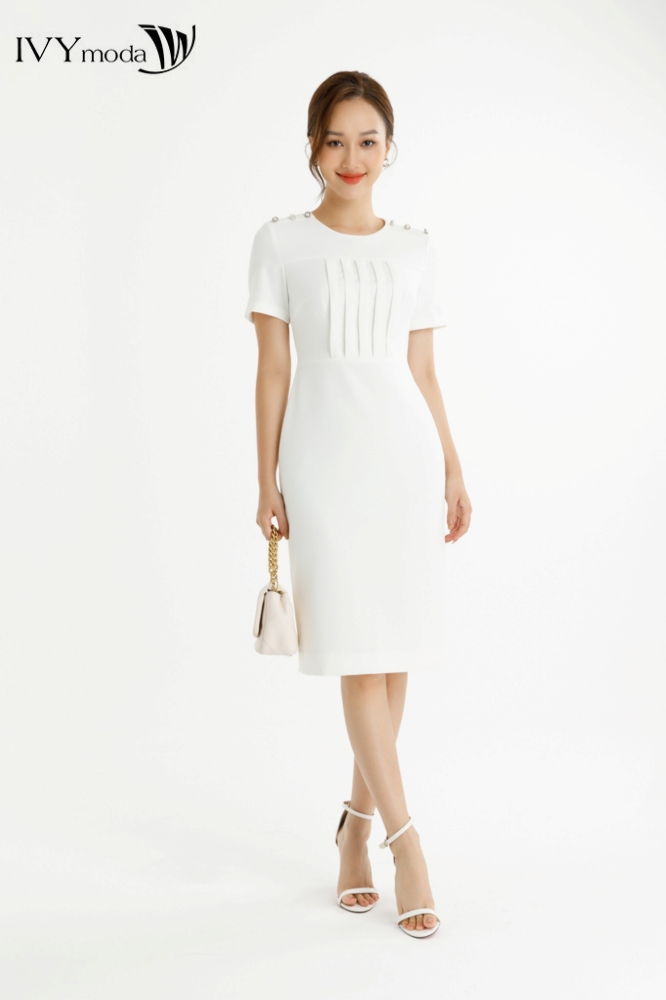 Đầm ôm xếp ly IVY moda MS 48M7644