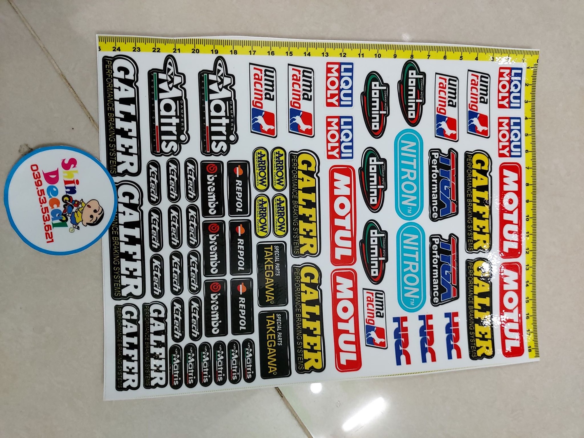 Set tem giấy logo sticker mini