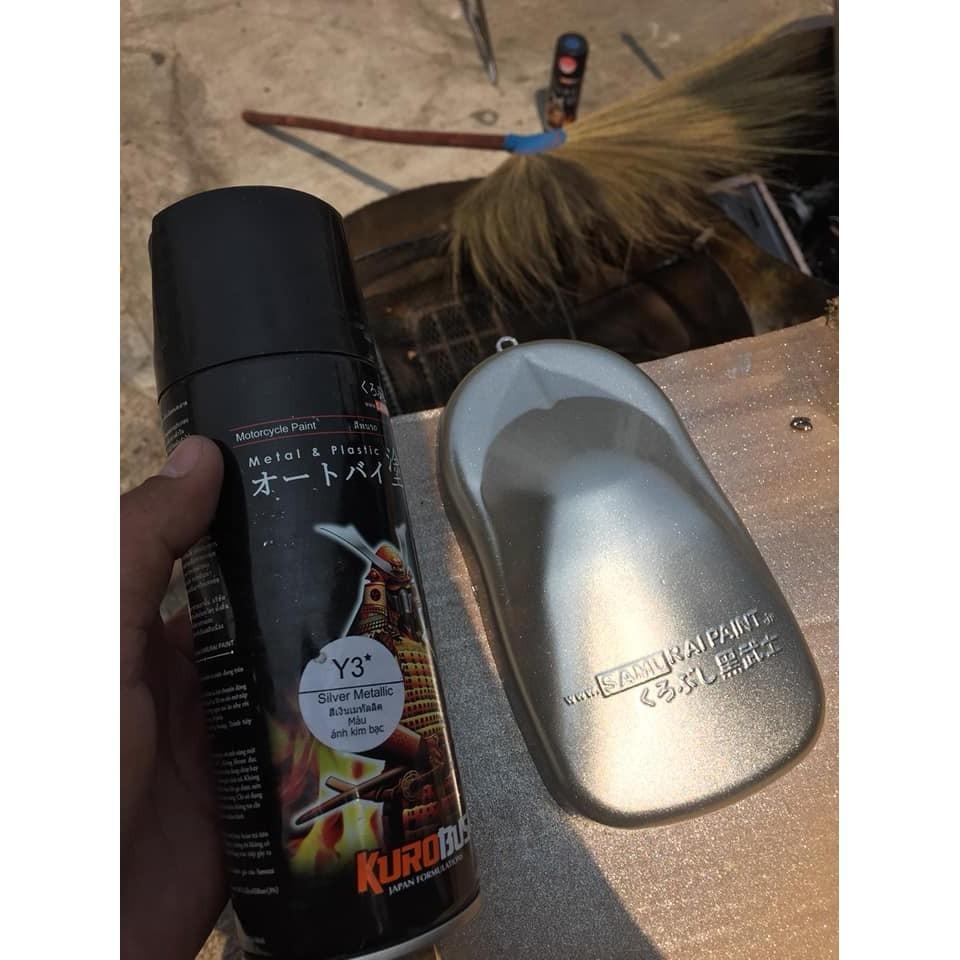 SƠN SAMURAI CHAI SƠN XỊT MÀU BẠC ÁNH KIM Y3 400ML
