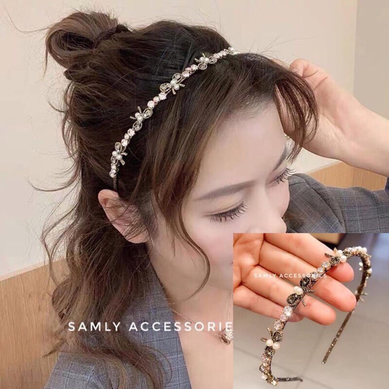 Bờm tóc đính nơ Hàn Quốc sang chảnh