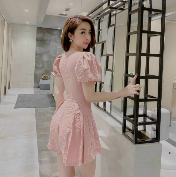 [HCM]Jum đùi tay búp cổ đắp chéo cột nơ