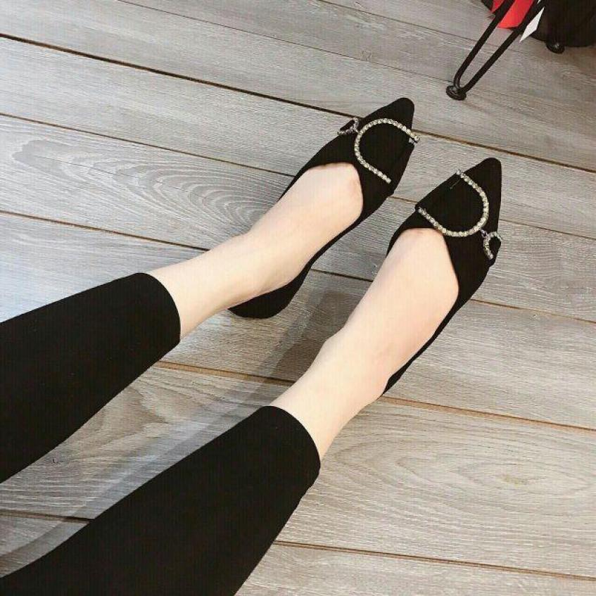 Giày bệt nữ mũi nhọn khóa U siêu xinh HOT Kèm clip thật giá rẻ