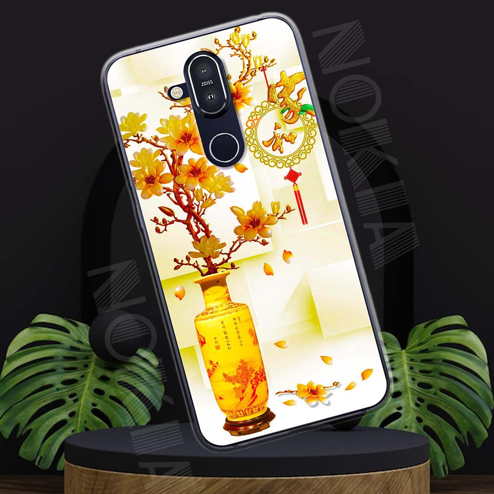 Ốp lưng Nokia 8.1 mẫu BST Hoa lá cành TPU