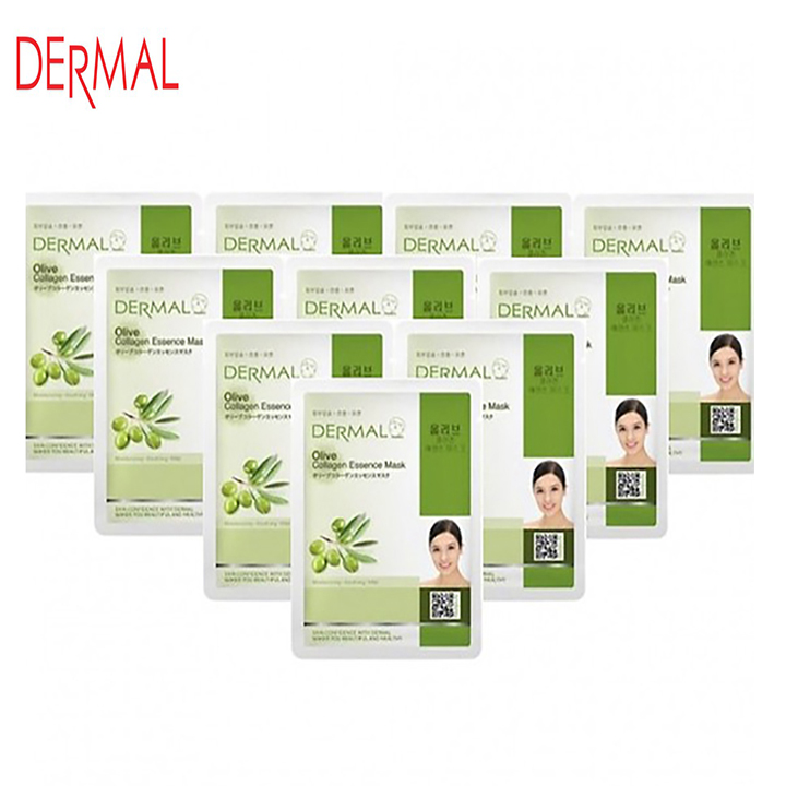Mặt Nạ Dưỡng Chất Tinh Dầu Olive + Collagen Dermal - 10 Miếng