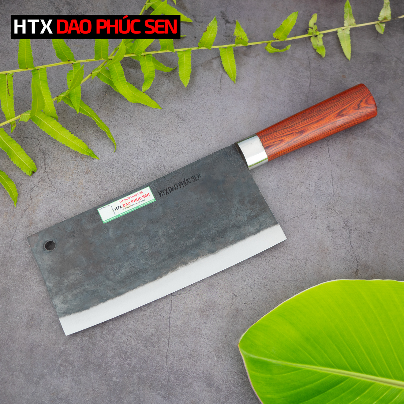 Dao thái phở nhà hàng bản 10cm nhíp xe cán gỗ GTPC