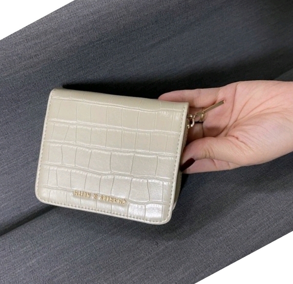 Ví nữ mini CNK vân da rắn khóa kéo size 10-V009