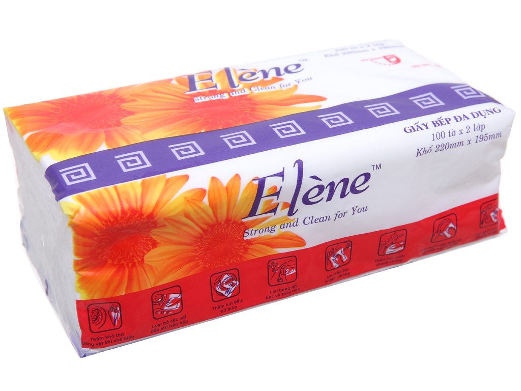 Khăn giấy Elene gói 100 tờ ( 2 lớp ) bếp đa dụng