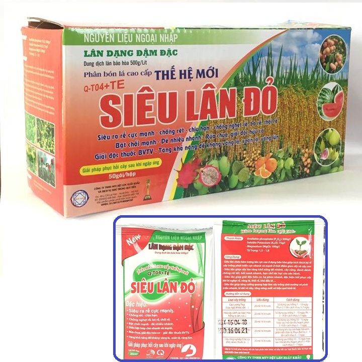 2 GÓI Phân bón Siêu Lân Đỏ dùng cho hoa hồng