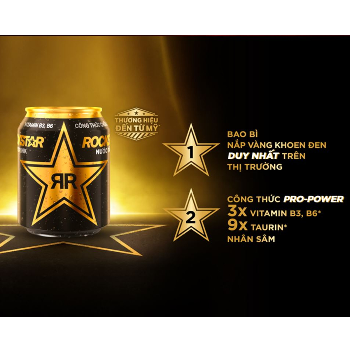 Thùng 24 lon nước tăng lực Rockstar 250ml