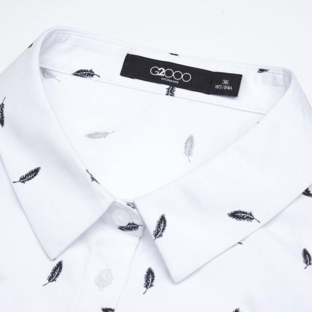 Áo Sơ Mi Nữ G2000 (1124000700) Màu Trắng Họa Tiết Đen