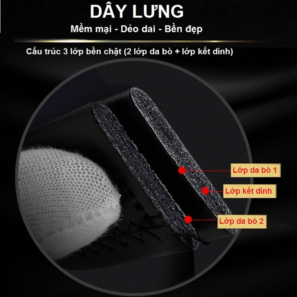 Thắt lưng nam, dây nịt nam da bò Cartelo cao cấp