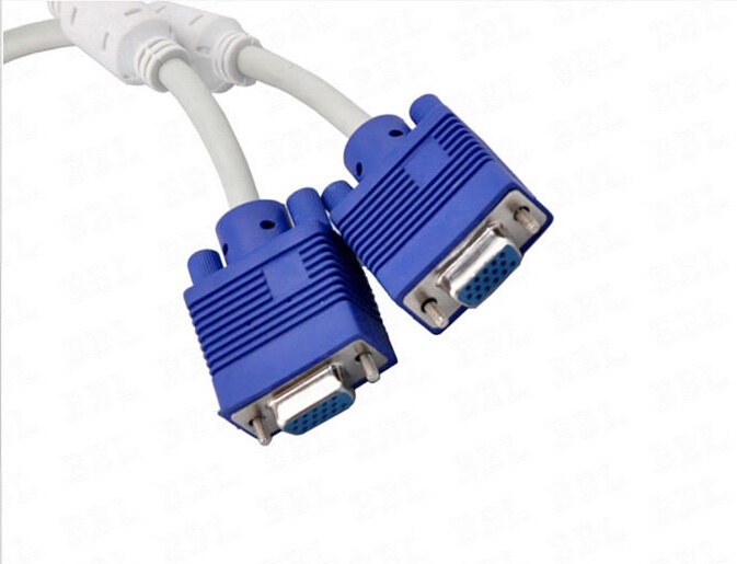 Cáp chia VGA 1 cổng ra 2 cổng (Trắng Xanh)