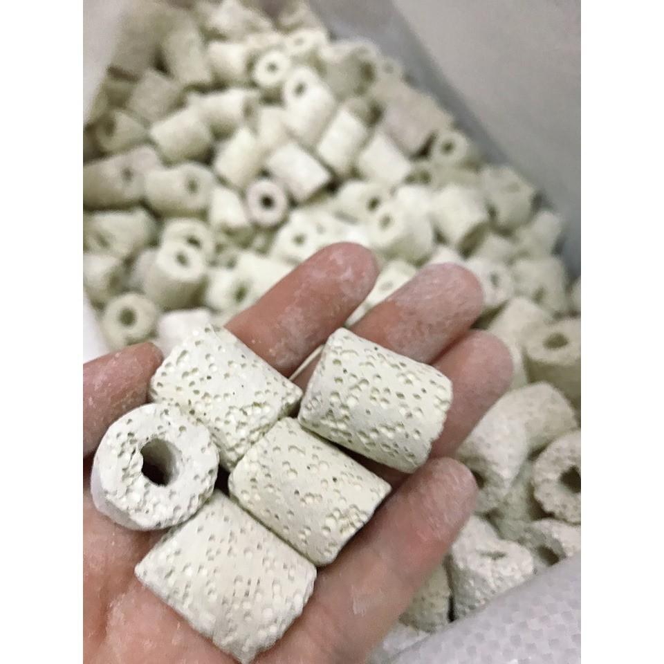Vật Liệu Lọc Bể Cá-Sứ Lỗ Trắng loại tốt nhiều lỗ xù xì hơn