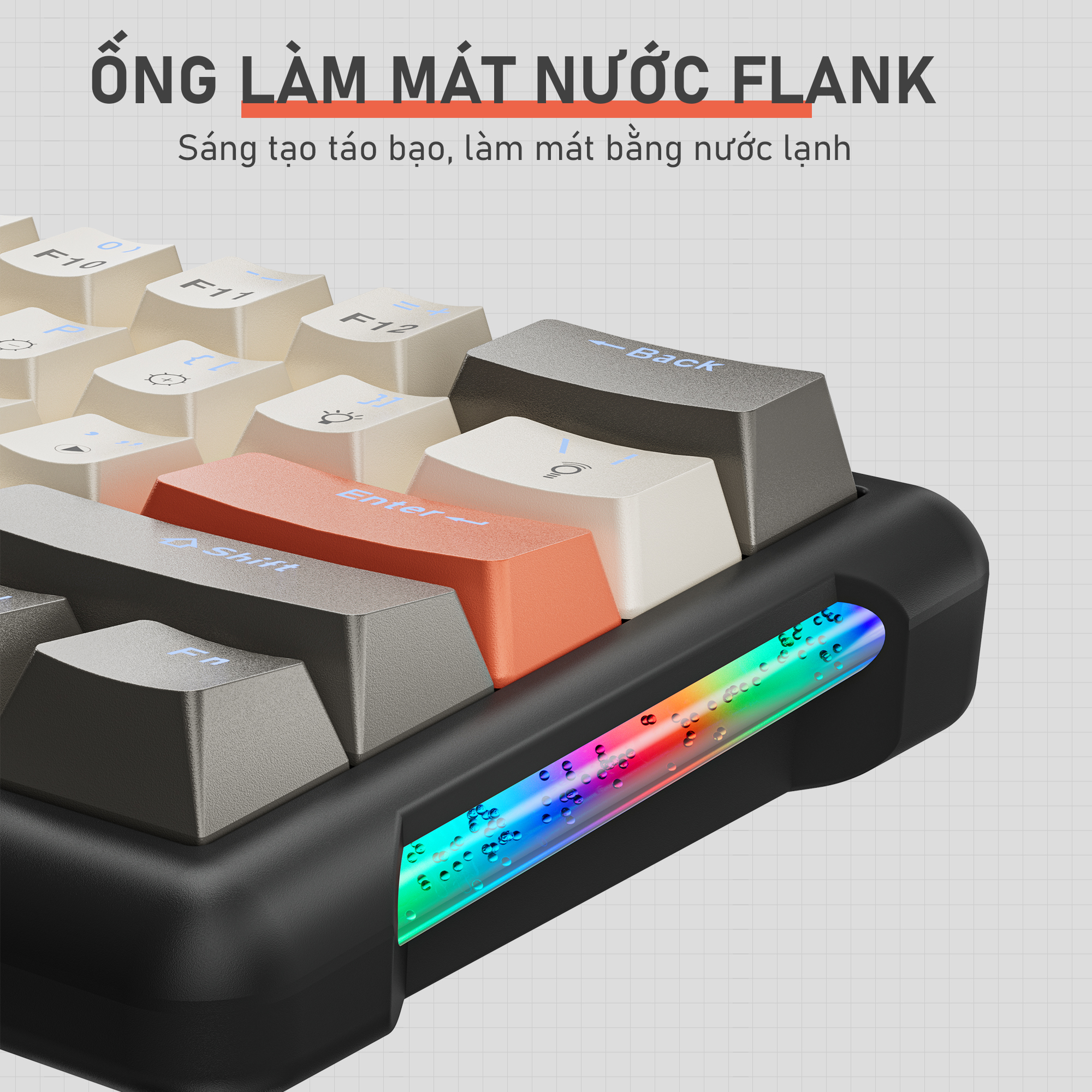 Bàn phím cơ LEAVEN K610. Hiệu ứng ánh sáng RGB ba chế độ, không dây, có thể tráo đổi nóng. bàn phím nhỏ