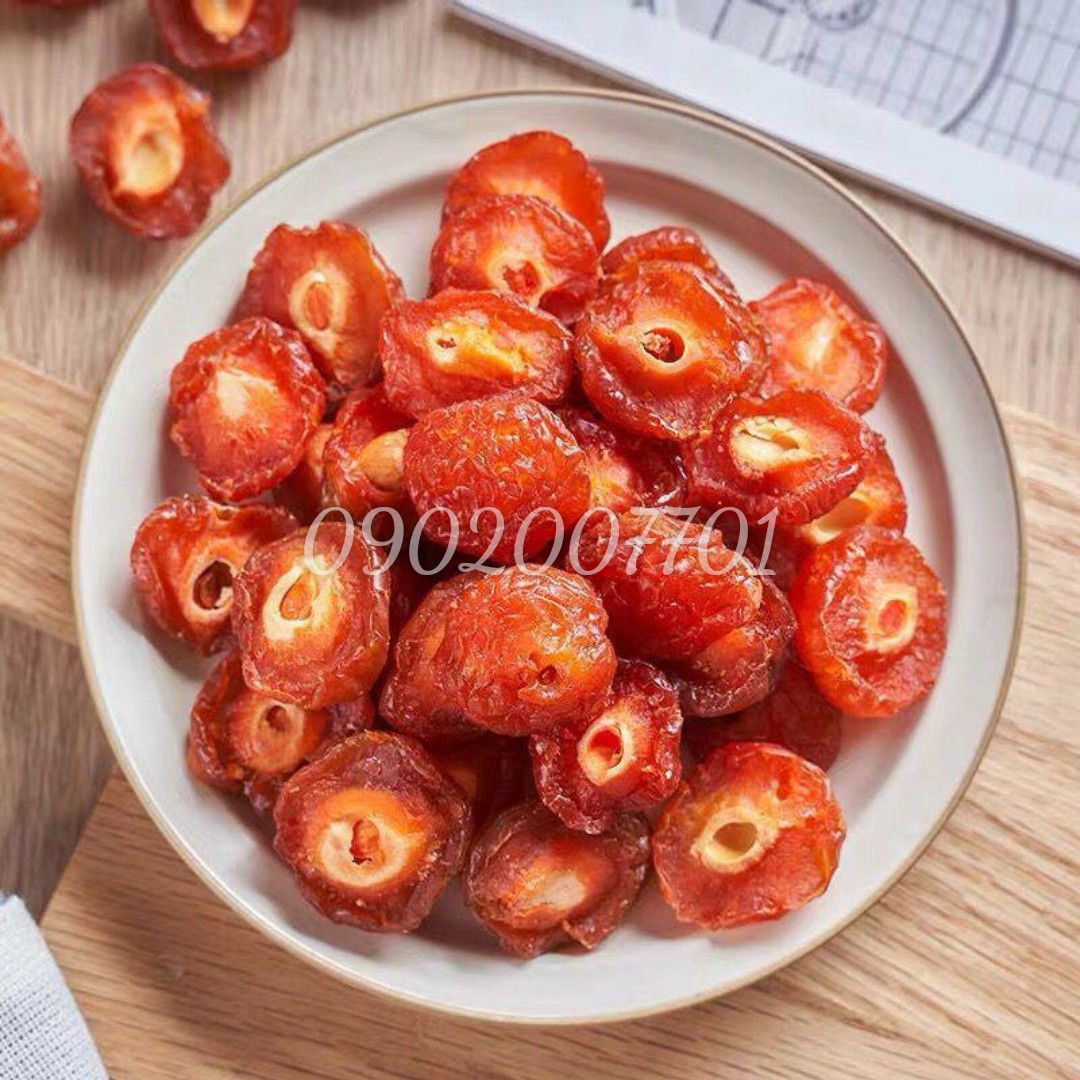 500g Mứt đào chẻ- Mứt anh đào thơm ngon - đồ ăn vặt miễn phí ship