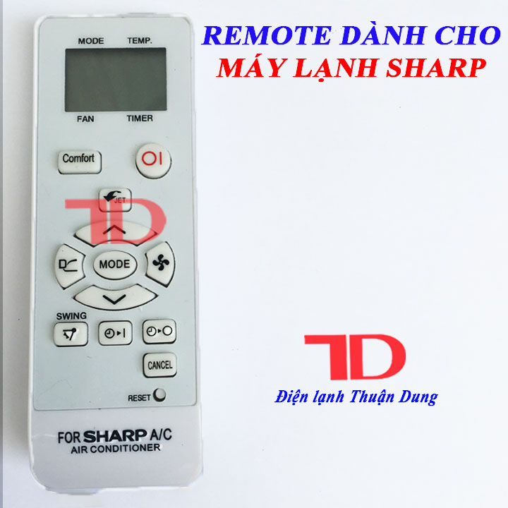 TẶNG KÈM PIN Remote điều khiển dành cho máy lạnh Sharp đời mới - Điện Lạnh Thuận Dung