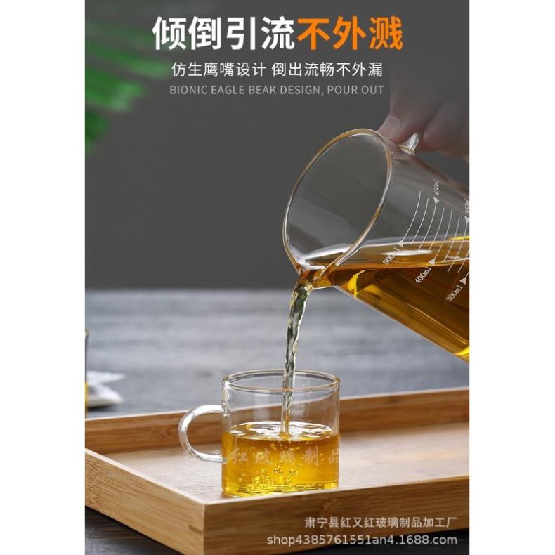 (HÀNG ĐẸP) ca đong sữa thuỷ tinh chia vạch
