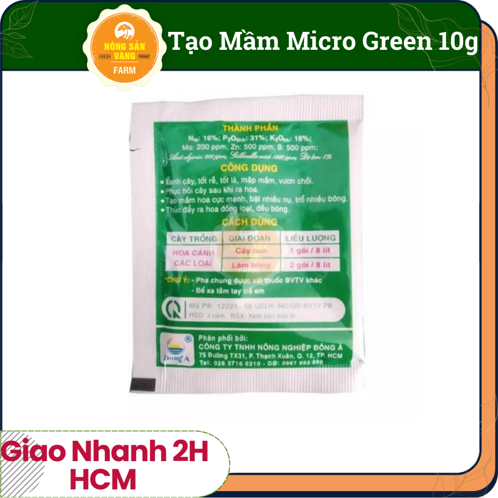 Phân bón NPK Kích Thích Ra Hoa Đồng Loạt (Gói 10 Gram) - Nông Sản Vàng