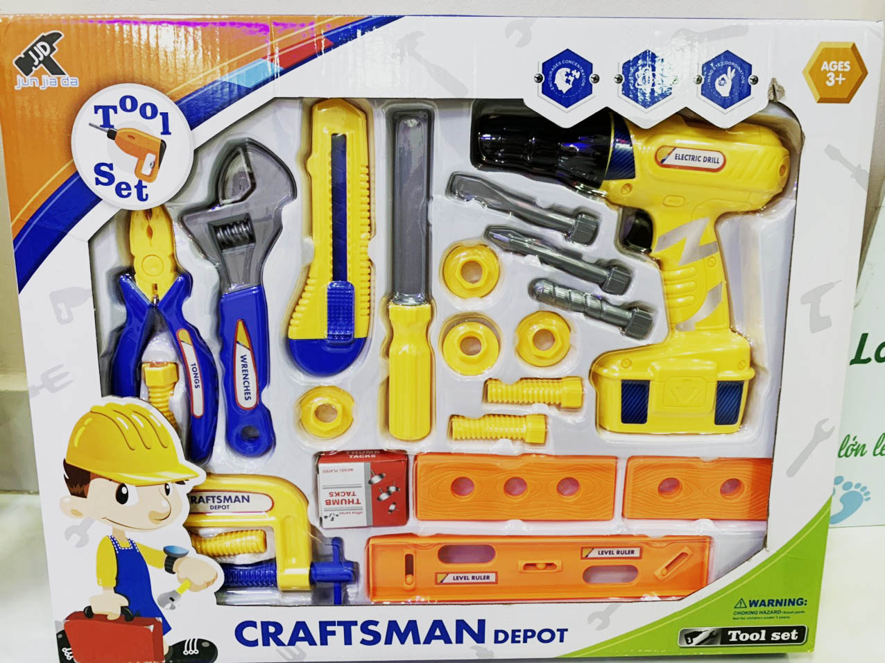 Đồ Chơi Sáng Tạo - Đò Chơi Kỹ Sư dụng cụ Sửa Chữa kềm búa Cơ Khí Cho Bé pin