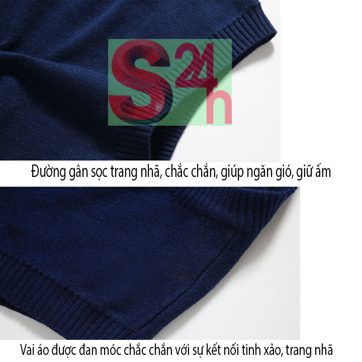 Áo gile len nam mỏng trơn màu cổ V AGL03