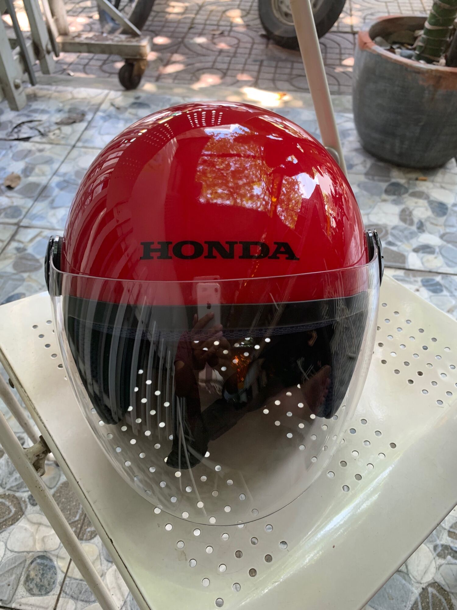 Nón mũ bảo hiểm 3/4 Honda màu đỏ