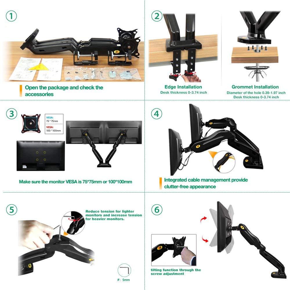 Giá Treo 2 Màn Hình Máy Tính  F160 (17-27inch)