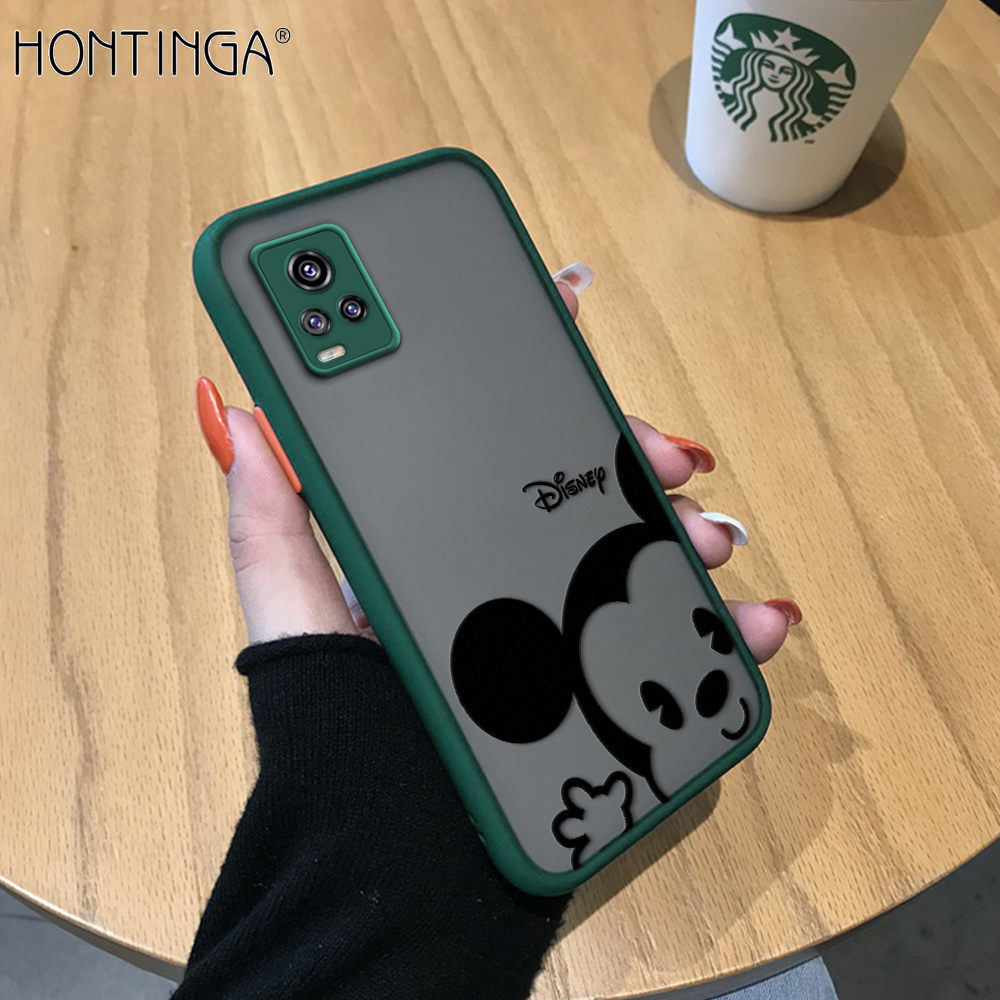 Hontinga Casing Case For VIVO V20 Case Cartoon Cute Mouse Frosted Transparent Phone Case Full Back Cover Casing Camera Protect Cases Hard Case For Girls For Boys