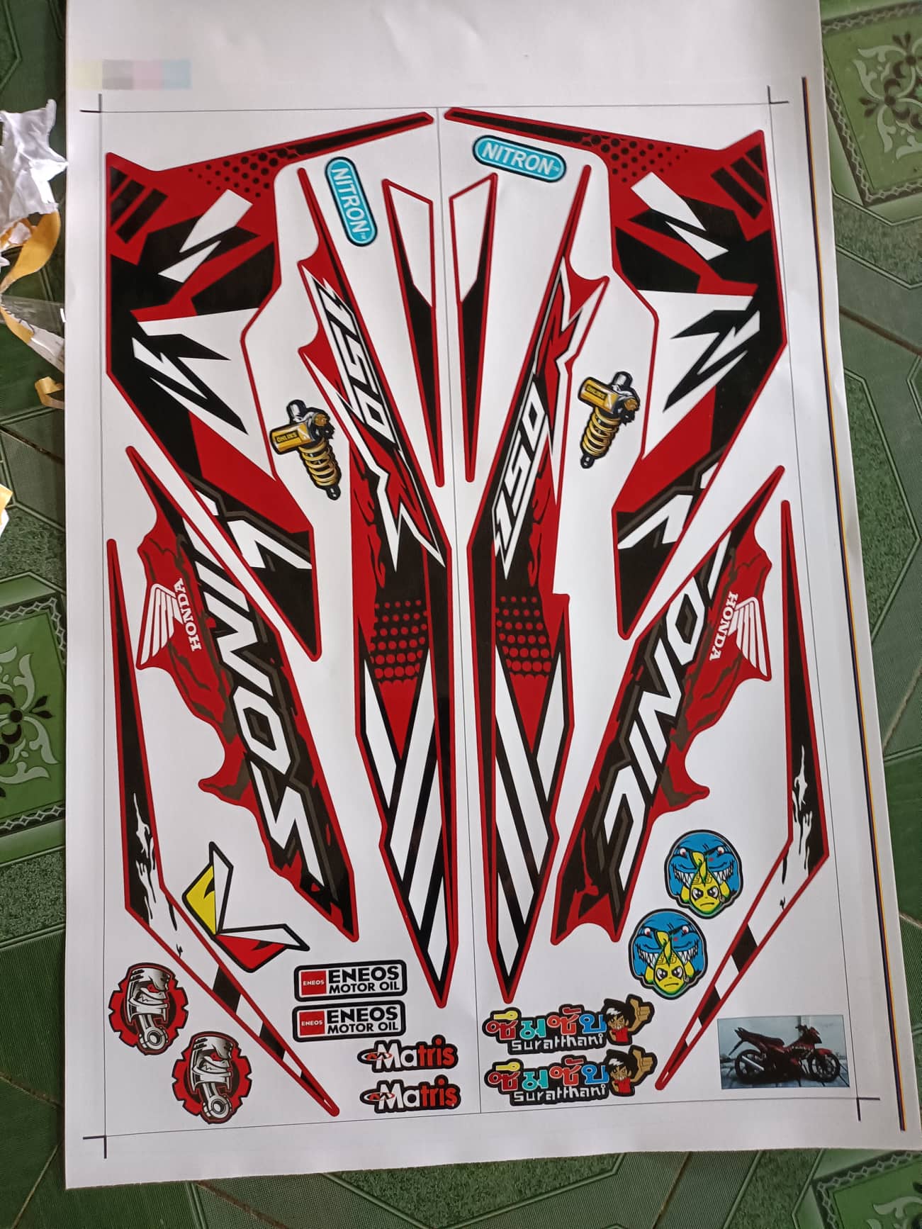 tem rời sonic 150R dán xe đỏ