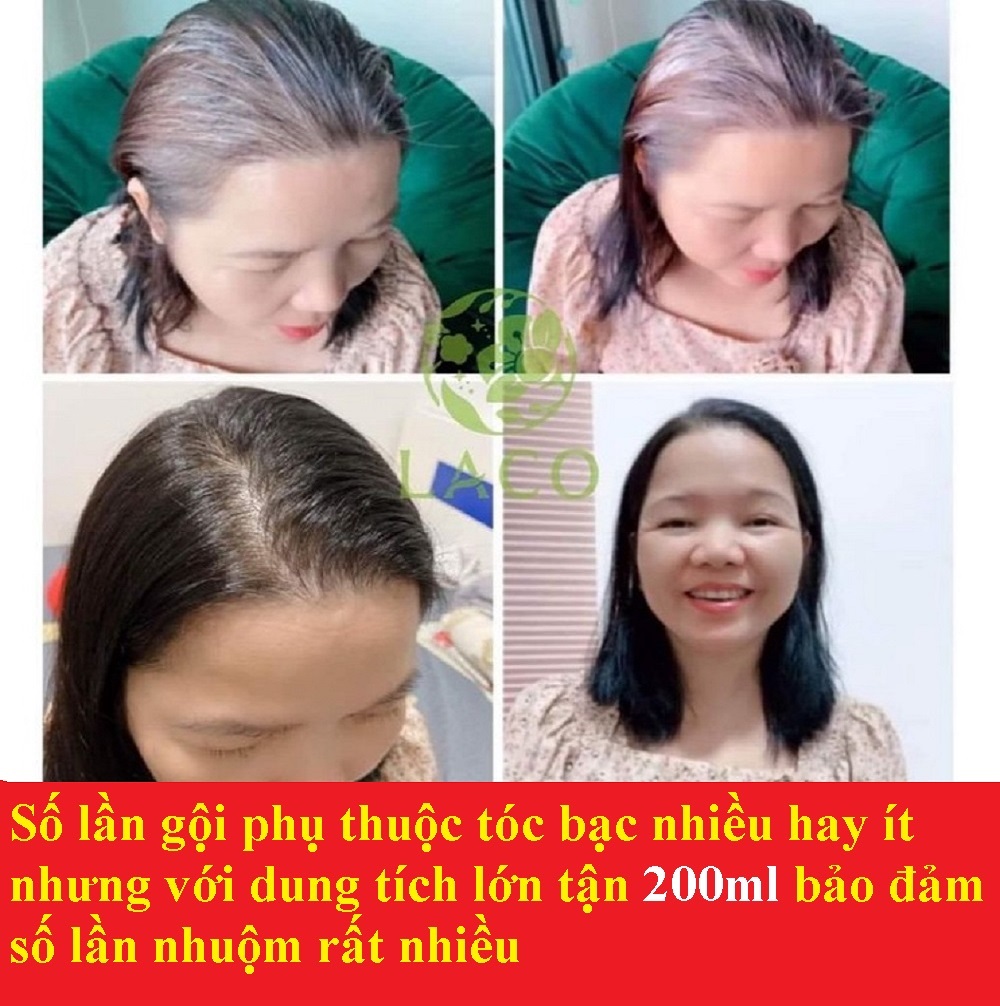 COMBO BLACK 3P & Dầu gội phủ bạc laco black hair 200ml [date 2025]