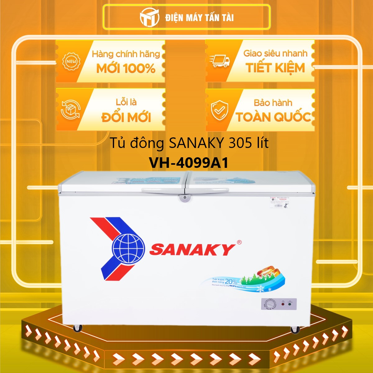 VH-4099A1 - Tủ Đông Sanaky VH-4099A1 280 lít - Bảo hành 2 năm - GIAO TOÀN QUỐC - FREESHIP HCM