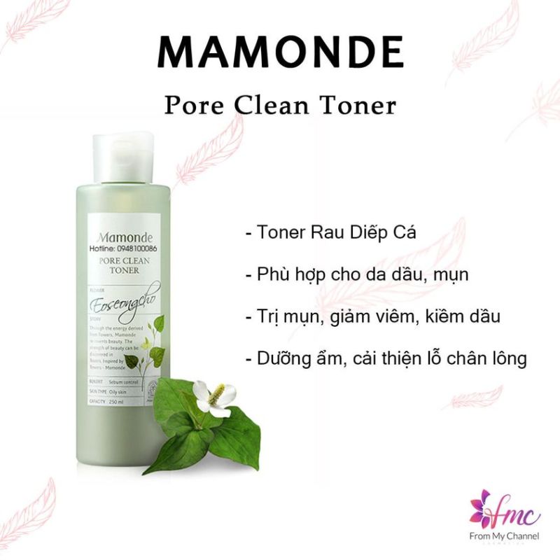 Nước Hoa Hồng Diếp Cá Mamonde Pore Clean Toner 50ml giá rẻ