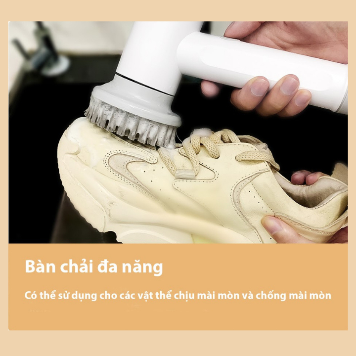Chổi điện cọ nhà vệ sinh cầm tay đa năng mini Xiaomi Xiaoda - công suất lớn 10W chà bồn cầu sạc pin dễ dàng thay thế 5 đầu