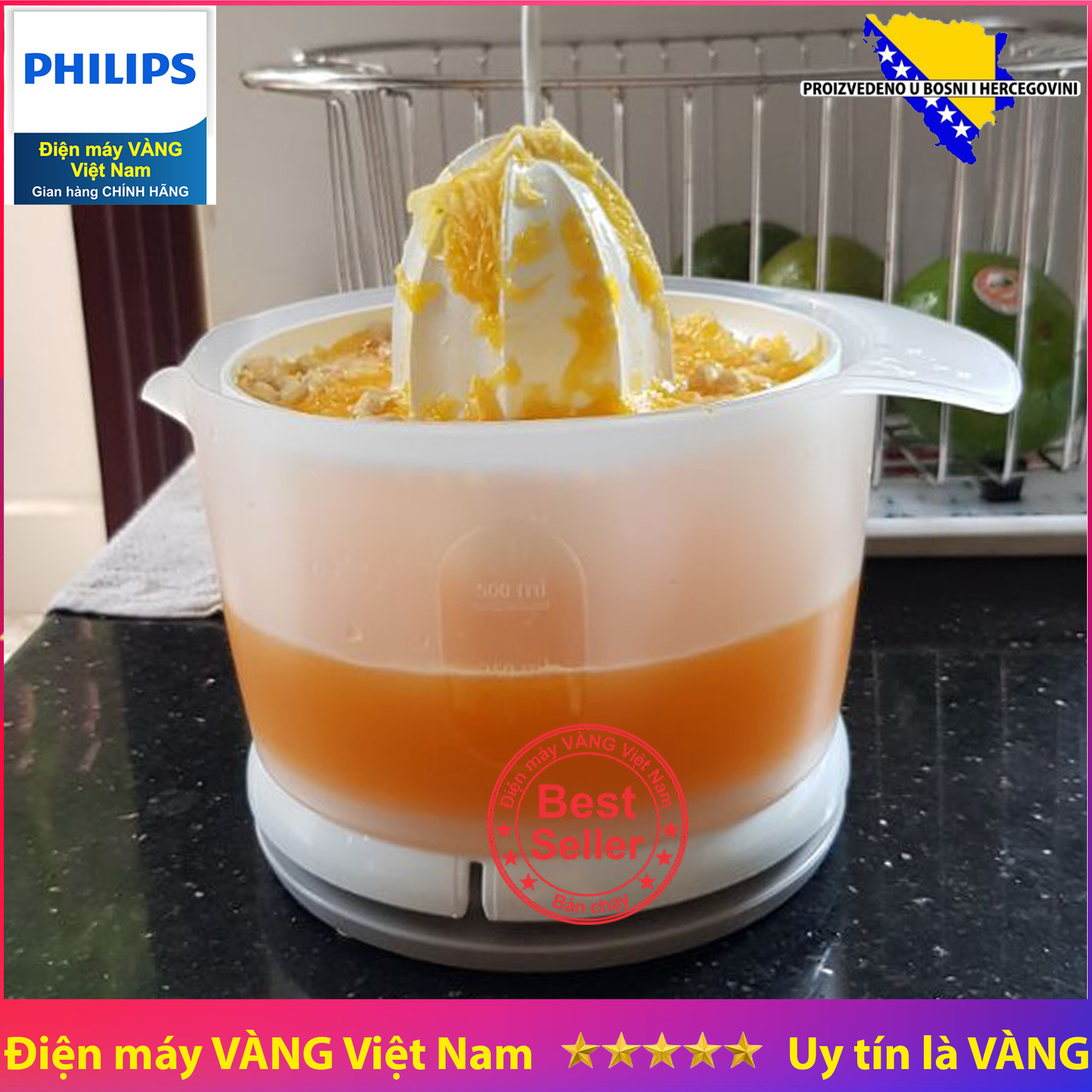 Máy vắt cam Philips HR2738 (Trắng) - Hàng nhập khẩu