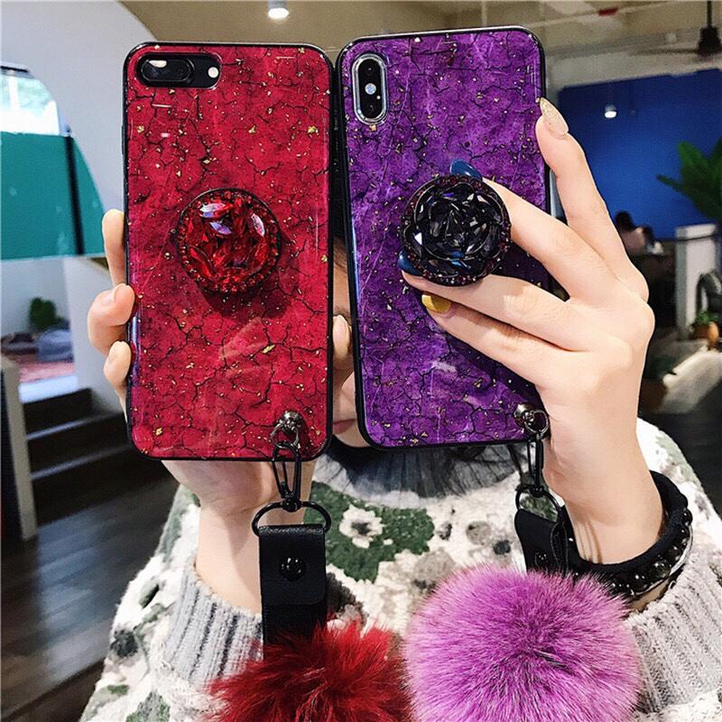 Ốp đá ngọc bích bông kèm Pop Iphone Xs Max