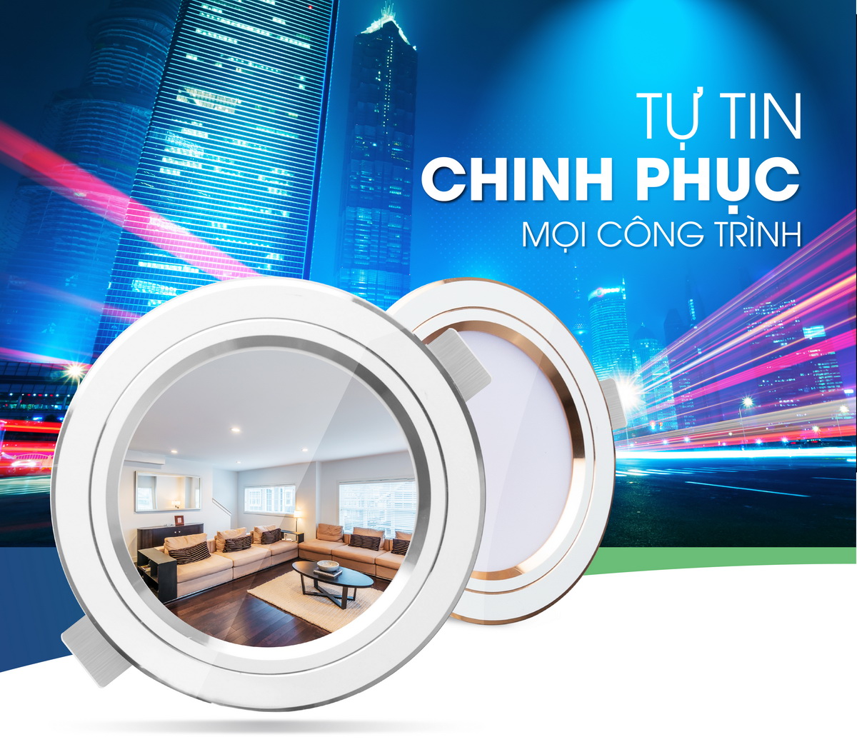 Đèn LED âm trần downlight đổi màu AT20 ĐM 110/12W Chất lượng ánh sáng cao Kiểu dáng khác biệt, thẩm mỹ đẹp, siêu tiết kiệm điện