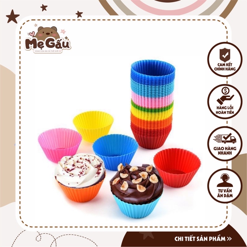 Khuôn silicon làm bánh muffin, cupcake