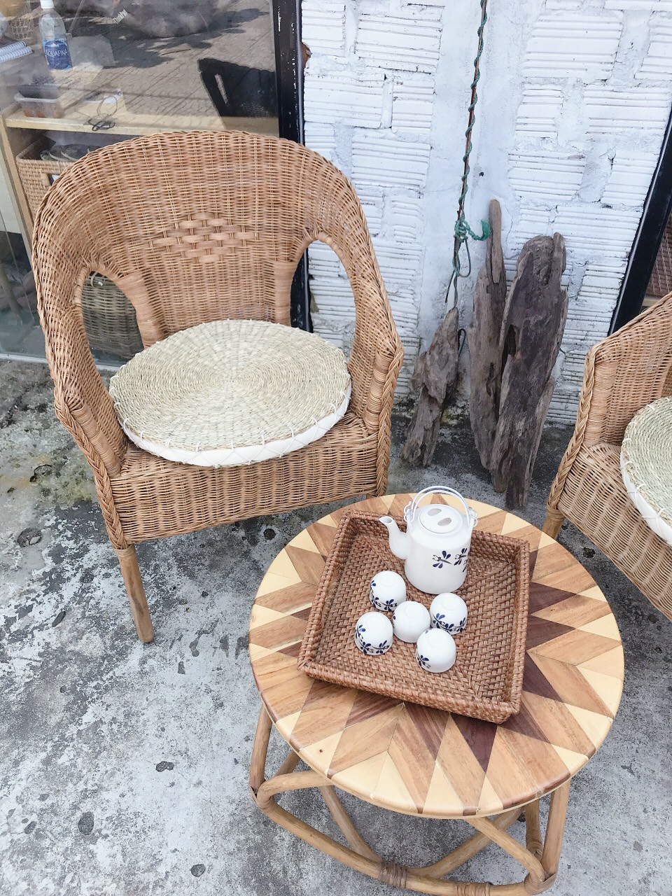 Bàn Trà Mây Các Kích Thước Phong cách Vinage Boho Siêu Xinh Xắn Decor Trang Trí Nhà Cửa Phòng Bé, Phòng Khách, Ban Công