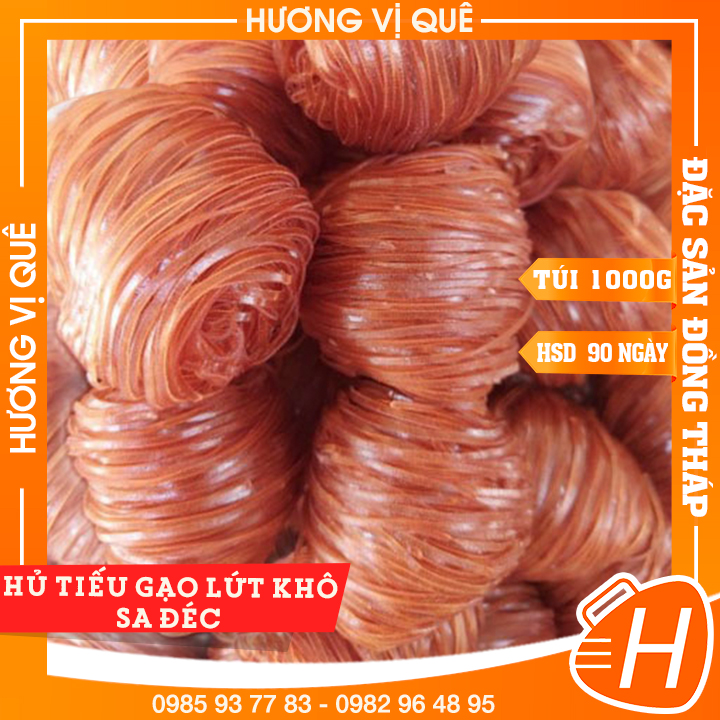 Hủ tiếu gạo lứt khô sa đéc - túi 1000g - đặc sản đồng tháp