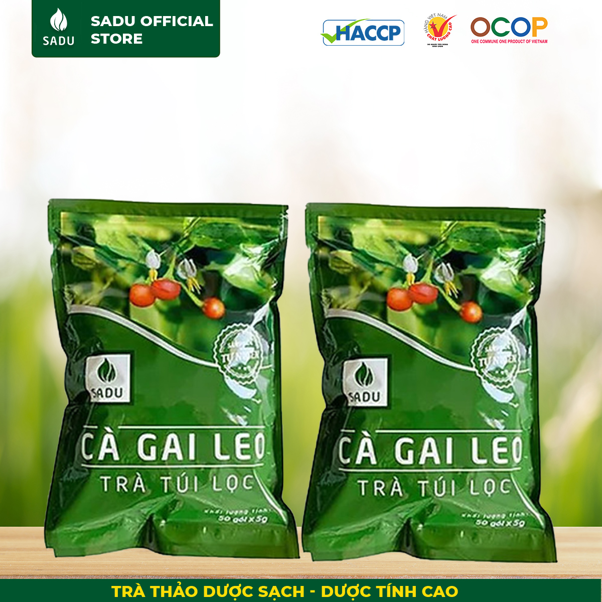 [ComboKM-500g cà gai leo diếp cá + 500g cà gai leo nguyên chất]-SADU- Giải nhiệt, thanh lọc,mát gan