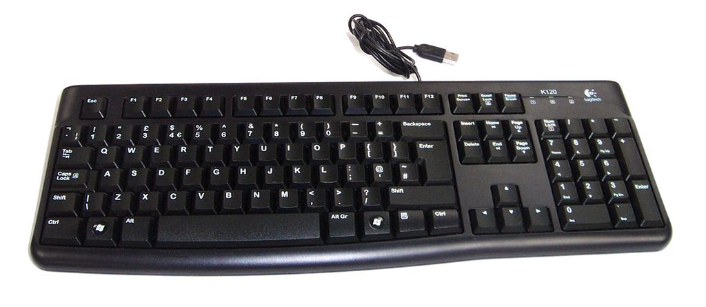 Bàn phím có dây Logitech K120 - Bền bỉ, chống tràn, có thể điều chỉnh góc độ gõ, kích thước đầy đủ có phím số